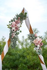 Wedding Arch Flowers Pack of 2 Artificial Dusty Rose Flower Welcome Signs New