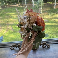 Bridal Wedding Bouquet Lovely Budget Handmade Faux Floral Champagne Yellow Pink