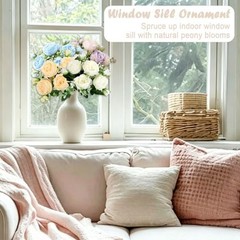 Mixed Colors Artificial Peony Flowers Fake White,champagne, Pink-purple , Blue