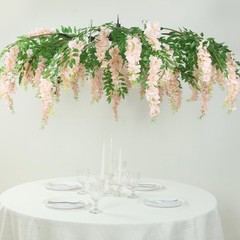55″ BLUSH Silk Wisteria Vine Hanging Artificial FLOWER Chandelier Party