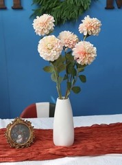 Pink Dahlia Artificial Flowers 5 Pcs Long Stem Silk Dahlia Champagne&pink