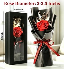 Preserved Red Rose Bouquet – Real Flowers for Delivery, Perfect Gift for Women,