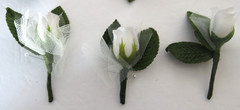 Vintage Silk Rose Flower Corsages Boutonnieres Pink and White Wedding Lot of 8