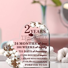 2 Years Anniversary Decor for Him Her Cotton 6 x 6 x 0.6 inches, 2 Year