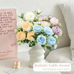 Mixed Colors Artificial Peony Flowers Fake White,champagne, Pink-purple , Blue