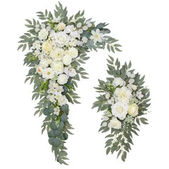 Elegant Wedding Arch Flowers Set of 2 | Artificial Floral Arrangements for Cerem