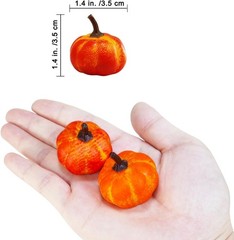 Winlyn 64 Pcs Mini Fall Artificial Harvest Pumpkins Orange Faux Foam