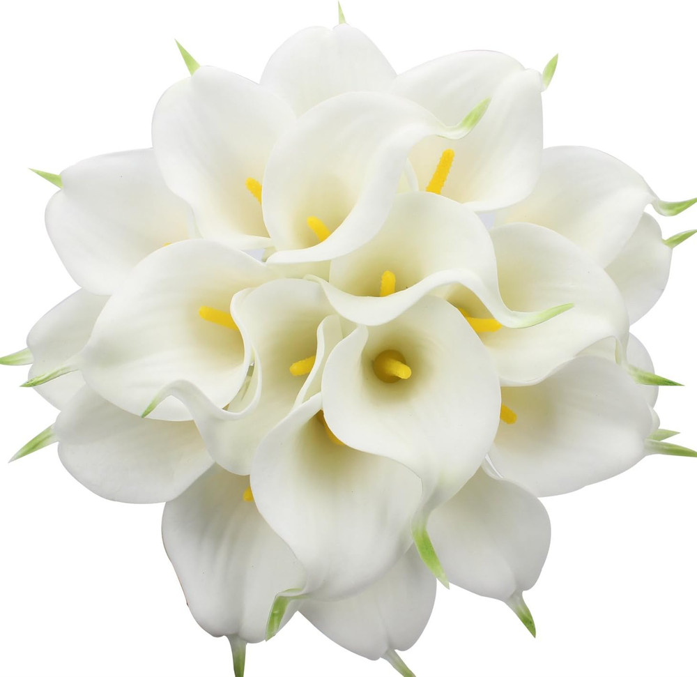20Pcs Calla Lily Bridal Wedding Bouquet Lataex Real Touch Artificial Flower Home