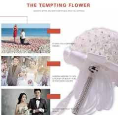 Bouquet of Bridesmaid Silk Flowers Wedding flowers White Roses – New In Package