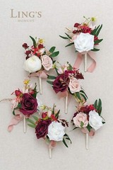 Ling’s Moment Wedding Flowers Mini Bridesmaid Bouquets Set of 6 Pre-Made Smal…