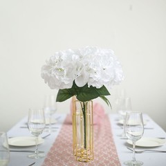 White 5 Silk Hydrangea Bushes Wedding Flowers Bouquets Party Centerpieces SALE