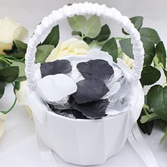 2NDTONONE 900PCS Silver Black White Artificial Flowers Silk Rose Petals Flower