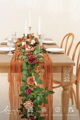 Ling’s Moment 5FT Sunset Terracotta Flower Garland w/ Eucalyptus Leaves