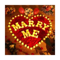 Coume 6000 Pieces Artificial Rose Petal with 72 Pieces Romantic Heart Led Can…