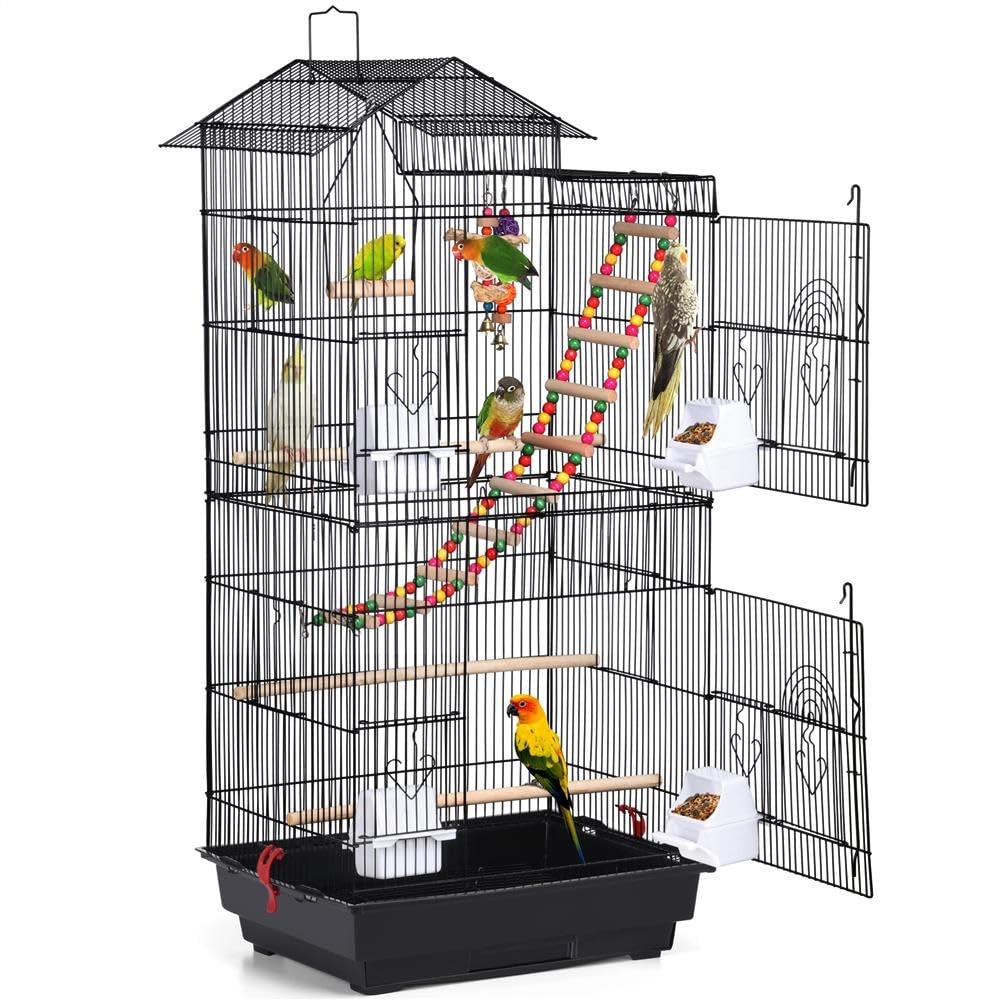Yaheetech 39-inch Roof Top Large Flight Parrot Bird Cage for Small Quaker Parrot