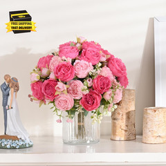 2 Packs Peonies Artificial Flowers, Mixed Pink Artificial Peonies, Silk Peonies