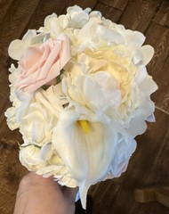 Wedding Bouquet Package-White, Rose, Hydrangea, Calla Lily 7 PC. Bouquet Set