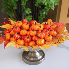 Winlyn 64 Pcs Mini Fall Artificial Harvest Pumpkins Orange Faux Foam