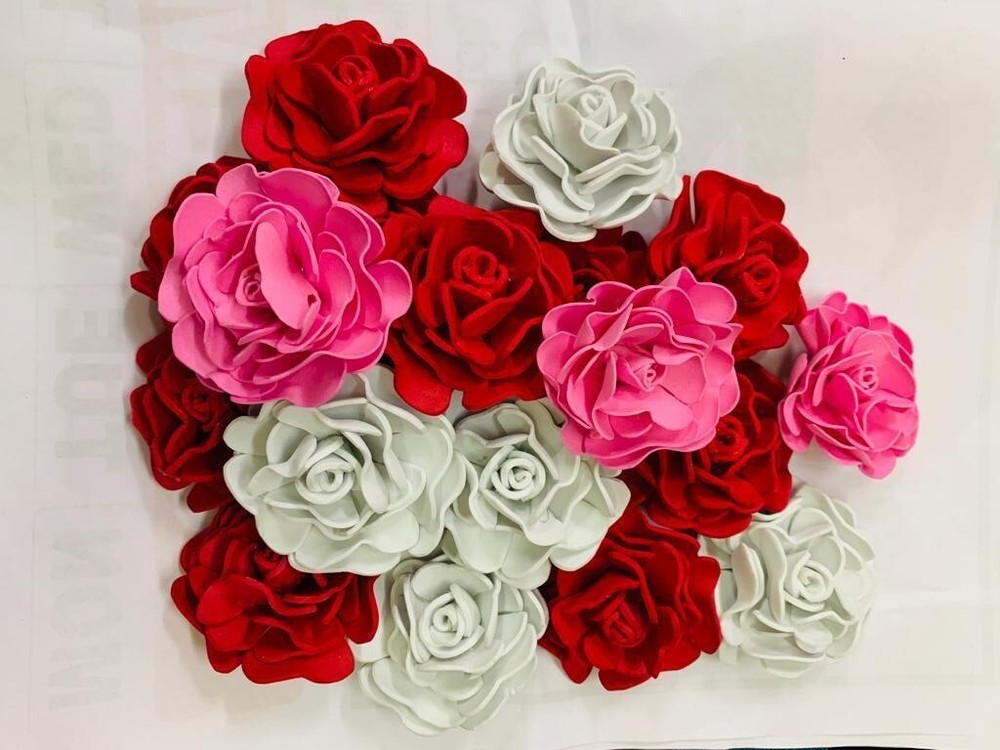 Hand Made Artificial Foam Sheet Multicolor Rose Flowers 5X5(25Nos) & (3×3)100Nos