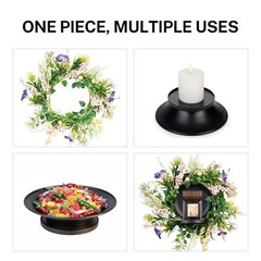 MOYEE Candle Holder Centerpieces for Tables,Candle Purple Trumpet Flower Wreath