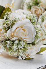 6.5″ Ivory Bridesmaid Bouquet Set of 6 – Elegant Artificial Flowers