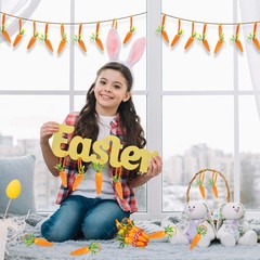 CLESDF Easter Carrot Hanging Ornaments – 12Pcs Premium 4.7 inches, Orange