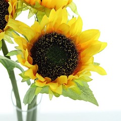 3 Yellow 17″ tall Faux Silk Sunflower Stems Wedding Party Events Decorations