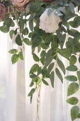 Ling’s Moment 6.5FT Backdrop Floral Garland, Spring Artificial Wedding Arch F…