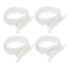 4 Pcs Wrist Flower Band Pearl Wristlet for Corsage Bracelet with Ribbon