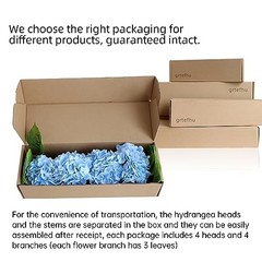 4pcs 2″ Faux Blue Hydrangeas Artificial Flowers, Real Touch 1 Light Blue 4pcs