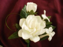 Wedding Gardenia stephanotis white or ivory boutonniere