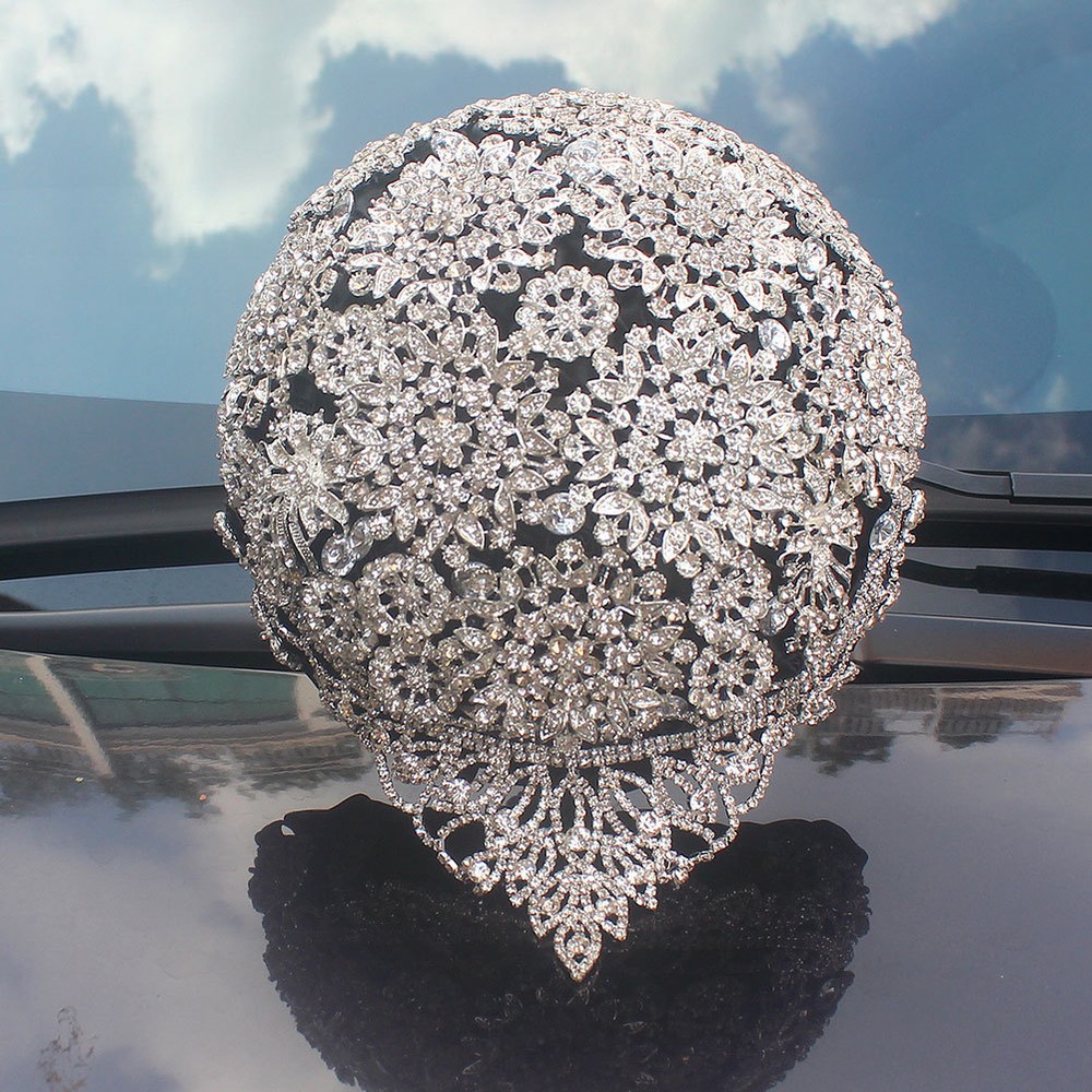 Sparkly Crystal Rhinestones Wedding Bridal Bouquet Brooch Bride Hand Flower 18cm