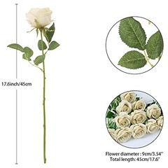 12pcs Roses Artificial Flowers Fake Rose Beige Silk Roses Tan Silk Beige Taupe