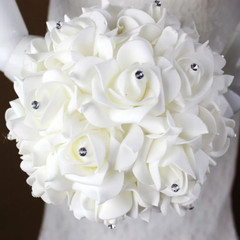 Wedding Fake Flowers Bridal Bouquets Bridesmaid Rose Centerpiece Bride Hydrangea
