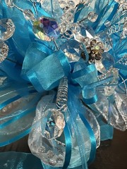 Quinceañera Bouquet Turquoise Aqua Silver Crystals Rhinestones Ramo Sweet 15