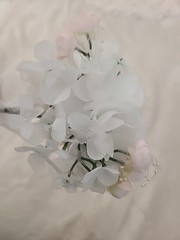Bridal Wedding Bouquet White Pink Faux Pearl Floral