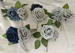 Shades of Blue Wedding Bouquet Set – Navy Blue, Blue, Gray Wedding Bouquet Set