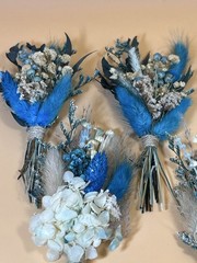 Blue Boho Dried Flower Arrangement Wedding Party Decor Gift White Hydrangea