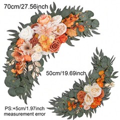 2pc Artificial White Rose Swag Greenery Garland Wedding Arch Backdrop Decor