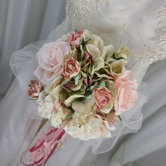 Pink Garden Ballerina Faux Silk Wedding Bouquet