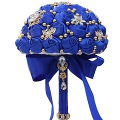 Wedding Bouquet Bride Rose Crystal Bridal Bouquet Church Wedding Bridal Blue