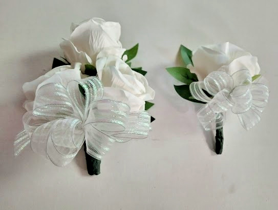 Hand Made Corsage and boutonniere Set