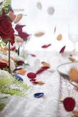 Burgundy Satin Flower Petals – 500 Pieces for Romantic Events & Bridal Showers