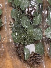 Leaf Greenery with Pinecones. Five Packs. NEW