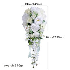 Wedding Bouquet for Bride Bridesmaid Cascading Bouquet Realistic Silk Flower 27