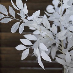 White 2 Bushes 42″ Silk Beech Leaves Artificial Plant Sprays Stems Party Events