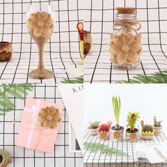 Natural Burlap Flowers Handmade Burlap Rose for Wedding Decoration and Floral Cr