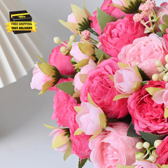 2 Packs Peonies Artificial Flowers, Mixed Pink Artificial Peonies, Silk Peonies