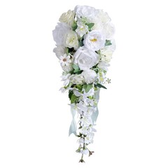 Wedding Bouquet for Bride Bridesmaid Cascading Bouquet Realistic Silk Flower 27