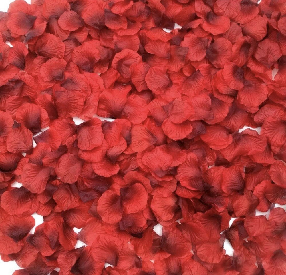 CODE FLORIST 2200 PCS Dark-Red Silk Rose Petals Wedding Flower Decoration